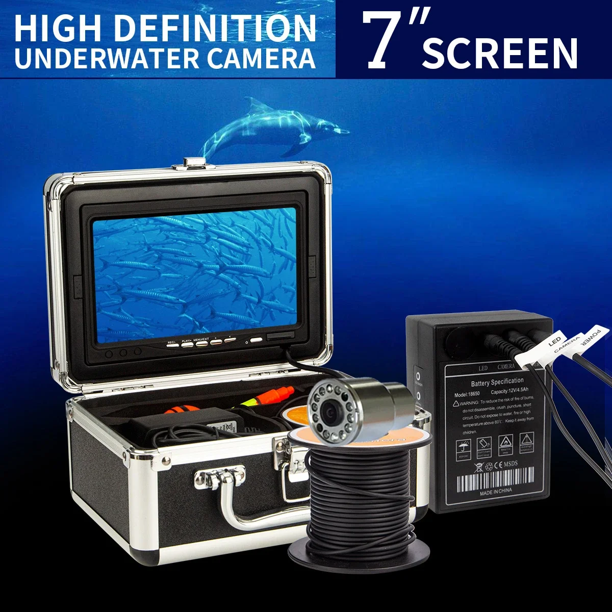 WF13 Layar LCD 7 inci 1000TVL  - Fish Finder Case ulasan dan harga
